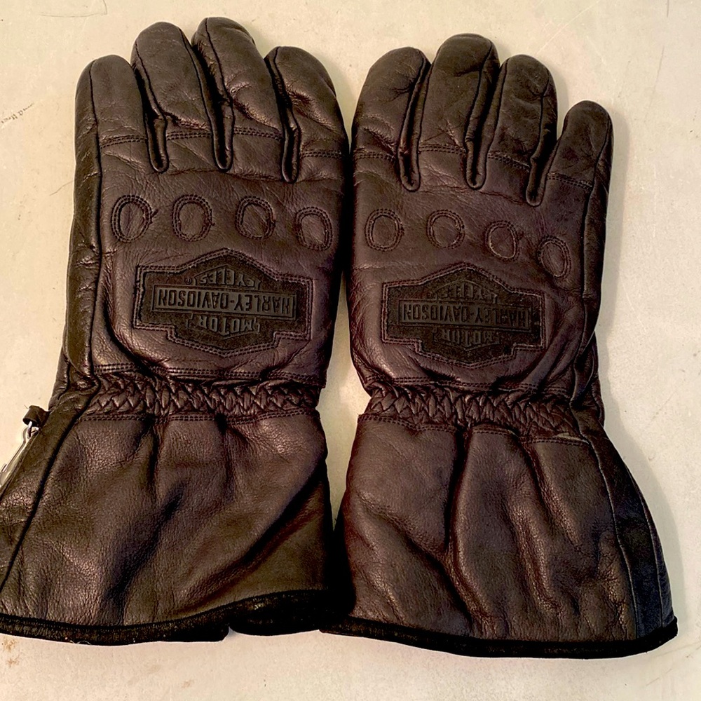 Harley - Davidson black leather glovers